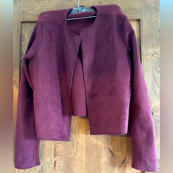 Ann Taylor burgundy open jacket - Picture 1 of 5